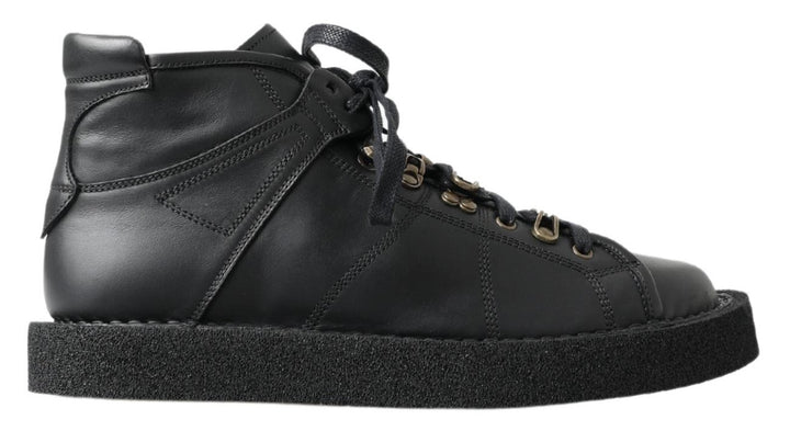 Dolce &amp; Gabbana Sample Sale Dolce &amp; Gabbana Black Leather Slip on Stretch Boots - | Designer outlet