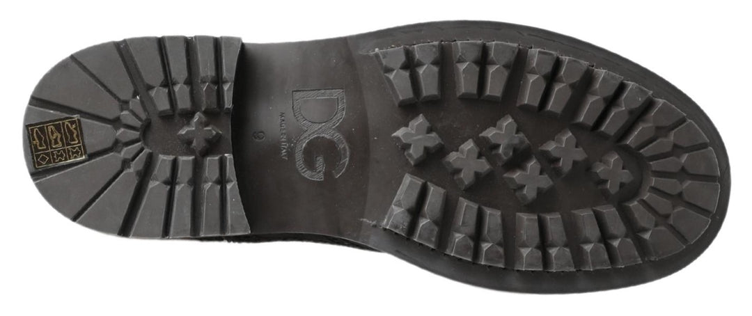 Dolce &amp; Gabbana Sample Sale Dolce &amp; Gabbana Black Gray Leather Ankle Boots - | Designer outlet