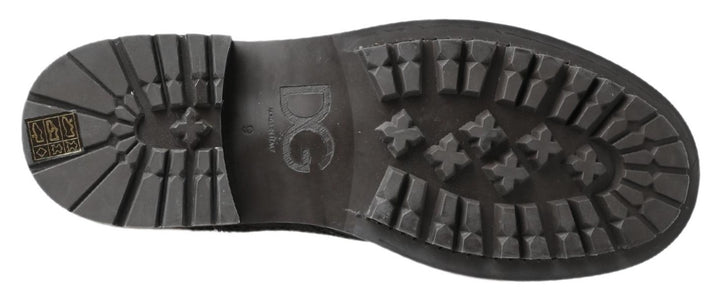 Dolce &amp; Gabbana Sample Sale Dolce &amp; Gabbana Black Gray Leather Ankle Boots - | Designer outlet
