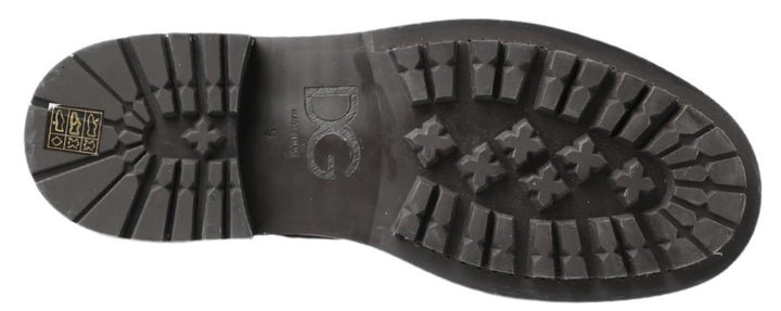 Dolce &amp; Gabbana Sample Sale Dolce &amp; Gabbana Black Gray Leather Mid Calf Boots Shoes - | Designer outlet