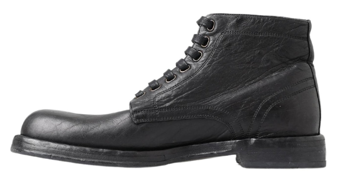 Dolce &amp; Gabbana Sample Sale Dolce &amp; Gabbana Black Horse Leather Perugino Boots - | Designer outlet