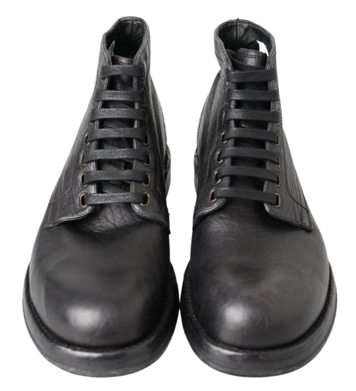 Dolce &amp; Gabbana Sample Sale Dolce &amp; Gabbana Black Horse Leather Perugino Boots - | Designer outlet