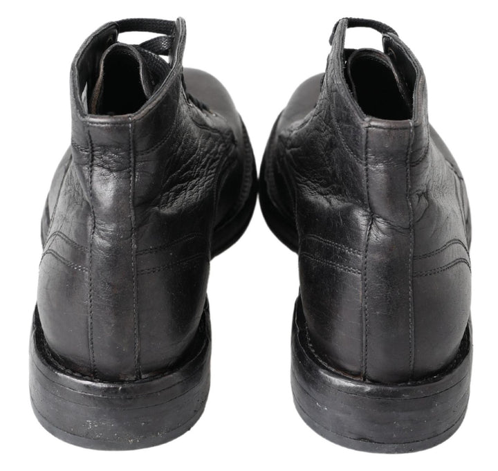 Dolce &amp; Gabbana Sample Sale Dolce &amp; Gabbana Black Horse Leather Perugino Boots - | Designer outlet