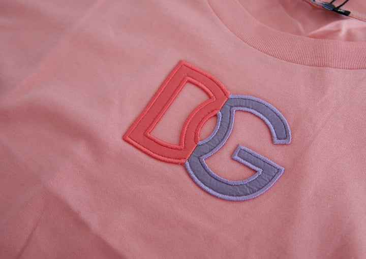 Dolce &amp; Gabbana Sample Sale Dolce &amp; Gabbana Pink Cotton DG Logo Crew Neck Tank T-shirt - | Designer outlet