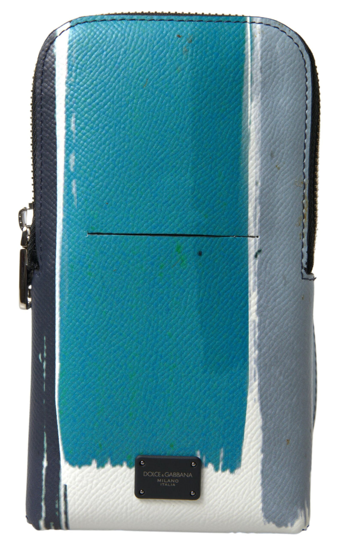 Dolce & Gabbana - Dolce & Gabbana Elegant Leather Crossbody Phone Bag in Blue & White - BAG1083 - Ask Me Wear