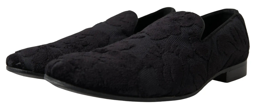 Dolce &amp; Gabbana Sample Sale | Dolce &amp; Gabbana Black Brocade Loafers Formal Shoes - | Designer outlet