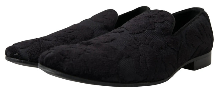 Dolce &amp; Gabbana Sample Sale | Dolce &amp; Gabbana Black Brocade Loafers Formal Shoes - | Designer outlet