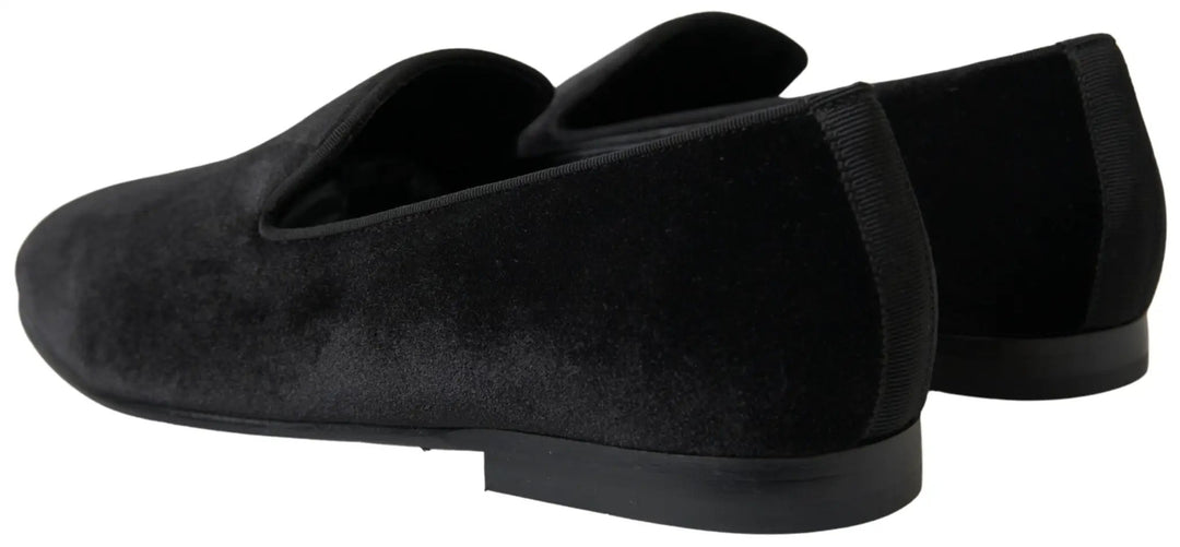 Dolce &amp; Gabbana Sample Sale | Dolce &amp; Gabbana Black Velvet Loafers Formal Shoes - | Designer outlet