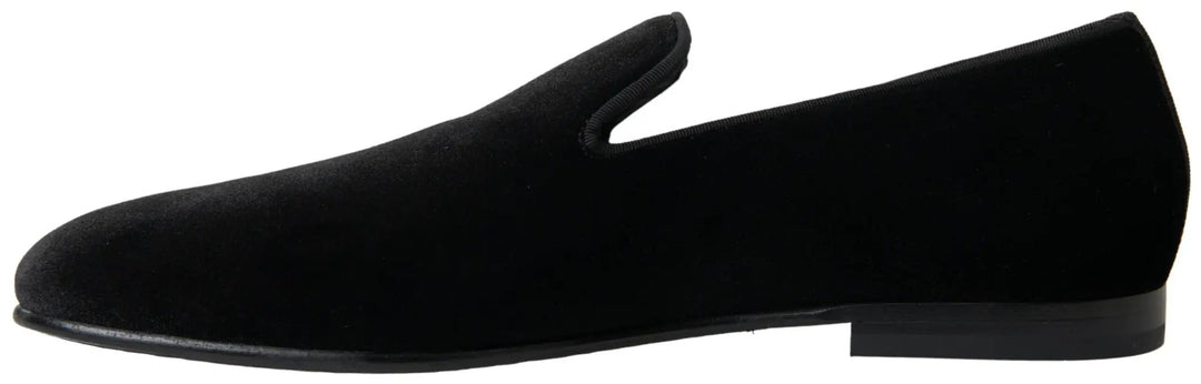 Dolce &amp; Gabbana Sample Sale | Dolce &amp; Gabbana Black Velvet Loafers Formal Shoes - | Designer outlet