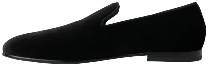 Dolce &amp; Gabbana Sample Sale | Dolce &amp; Gabbana Black Velvet Loafers Formal Shoes - | Designer outlet