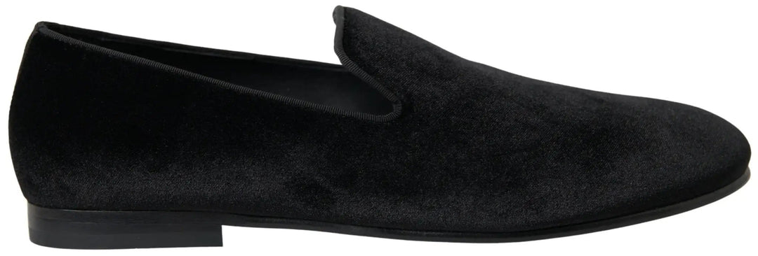 Dolce &amp; Gabbana Sample Sale | Dolce &amp; Gabbana Black Velvet Loafers Formal Shoes - | Designer outlet