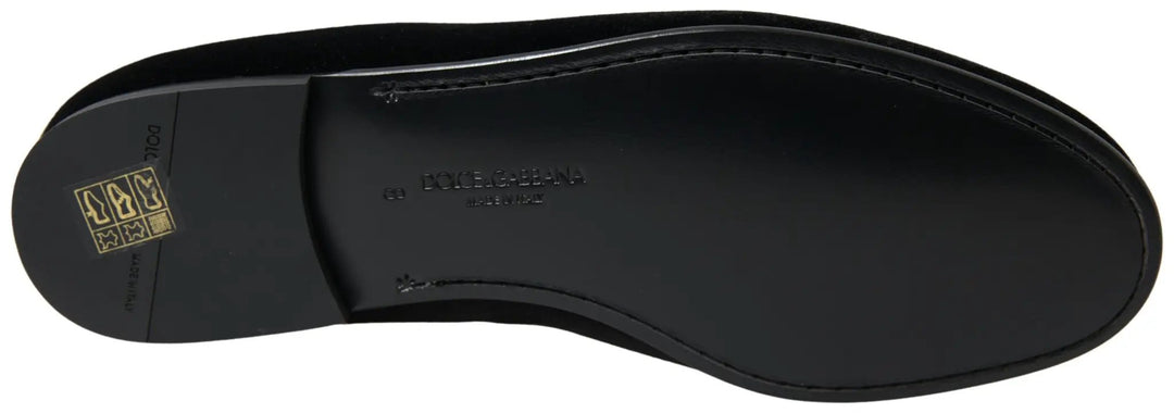 Dolce &amp; Gabbana Sample Sale | Dolce &amp; Gabbana Black Velvet Loafers Formal Shoes - | Designer outlet