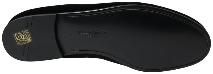 Dolce &amp; Gabbana Sample Sale | Dolce &amp; Gabbana Black Velvet Loafers Formal Shoes - | Designer outlet