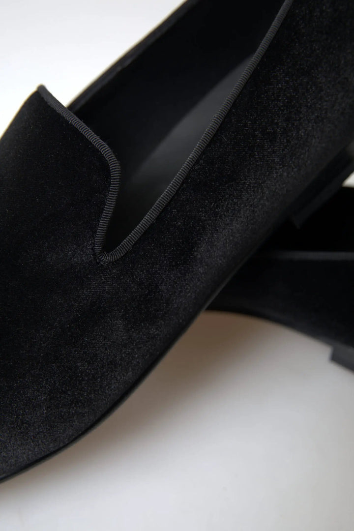 Dolce &amp; Gabbana Sample Sale | Dolce &amp; Gabbana Black Velvet Loafers Formal Shoes - | Designer outlet