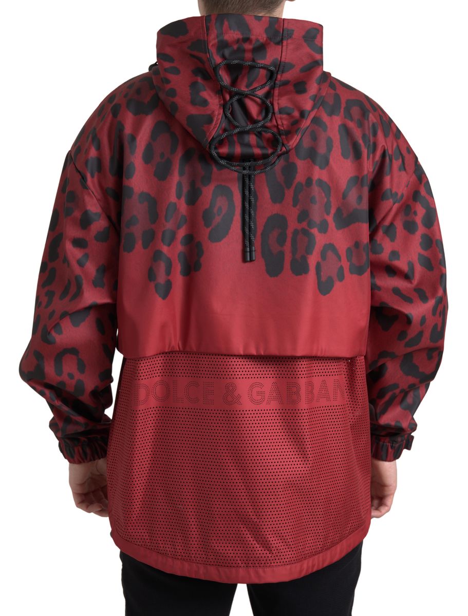 Dolce & Gabbana - Dolce & Gabbana Radiant Red Leopard Print Hooded Jacket - JKT3685 - 48 - Ask Me Wear