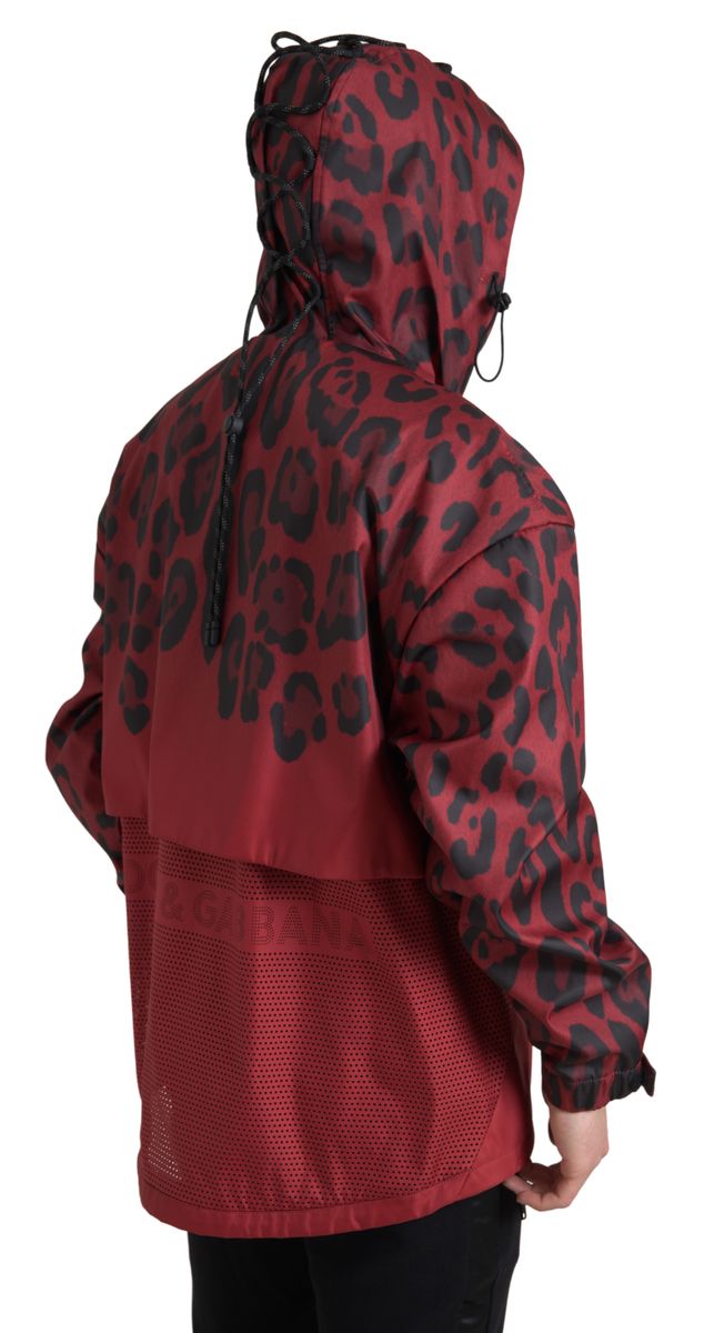 Dolce & Gabbana - Dolce & Gabbana Radiant Red Leopard Print Hooded Jacket - JKT3685 - 48 - Ask Me Wear