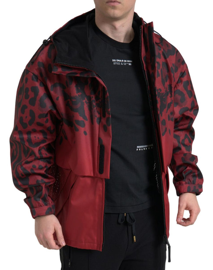 Dolce & Gabbana - Dolce & Gabbana Radiant Red Leopard Print Hooded Jacket - JKT3685 - 48 - Ask Me Wear