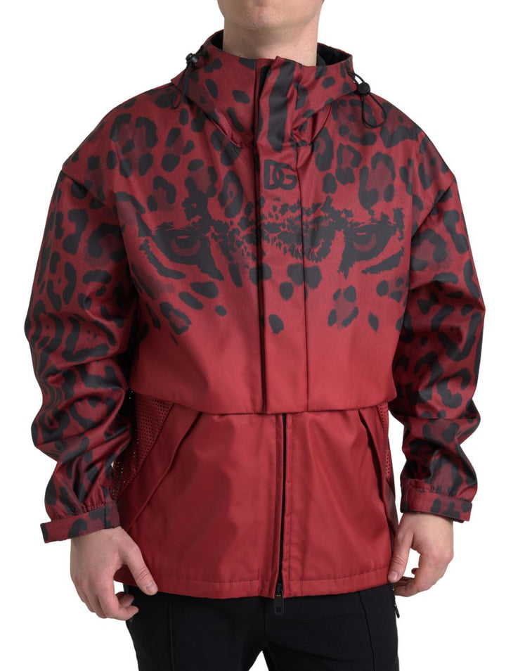 Dolce & Gabbana - Dolce & Gabbana Radiant Red Leopard Print Hooded Jacket - JKT3685 - 48 - Ask Me Wear