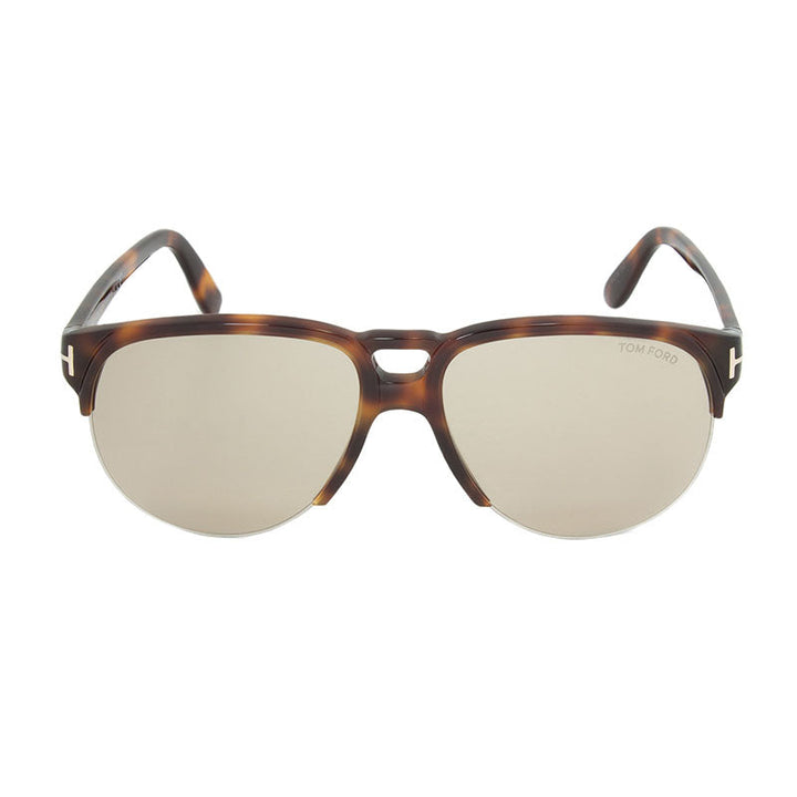 Tom Ford Aviator Semi Rim, with a Havana frame and Brown lens.
