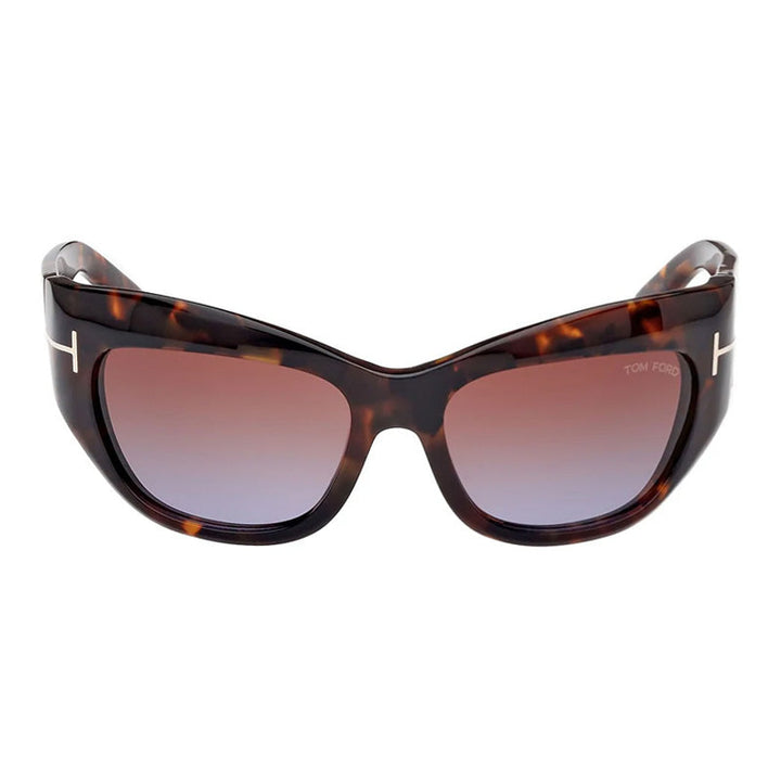 Tom Ford Cat Eye Full Rim, with a Dark Havana frame and Brown Gradient lens.