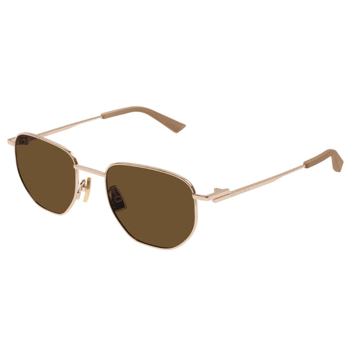 Bottega Veneta Aviator Full Rim, with a Rose Gold frame and Brown lens.
