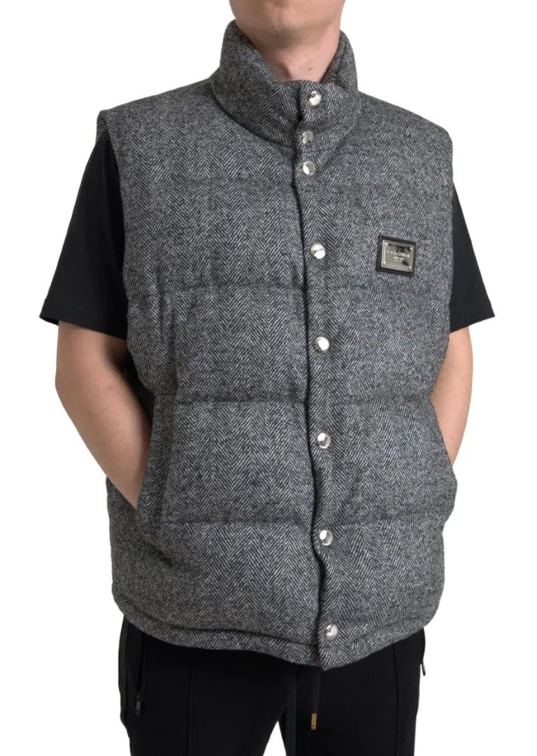 Dolce & Gabbana Sample Sale | Dolce & Gabbana Elegant Chevron Knit Wool Blend Vest Jacket - | Designer outlet