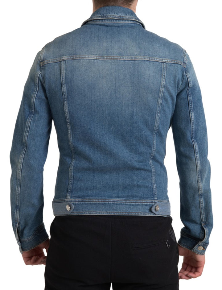 Dolce & Gabbana - Dolce & Gabbana Elegant Blue Denim Stretch Jacket - TSH84178 - 50 - Ask Me Wear