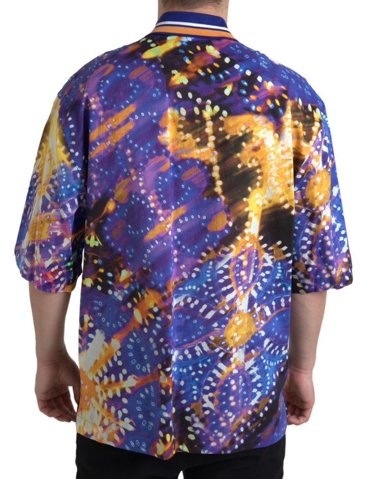 Dolce &amp; Gabbana Luminaire Print Cotton Polo Top Men Shirt by Dolce &amp; Gabbana outlet now on sale