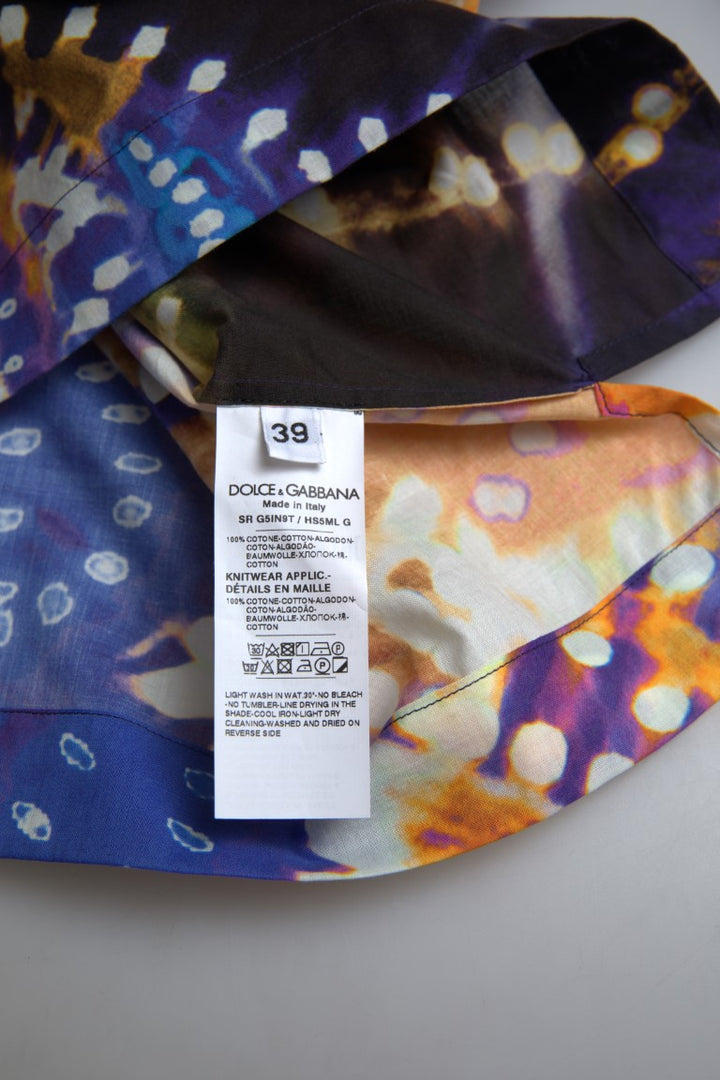 Dolce &amp; Gabbana Luminaire Print Cotton Polo Top Men Shirt by Dolce &amp; Gabbana outlet now on sale