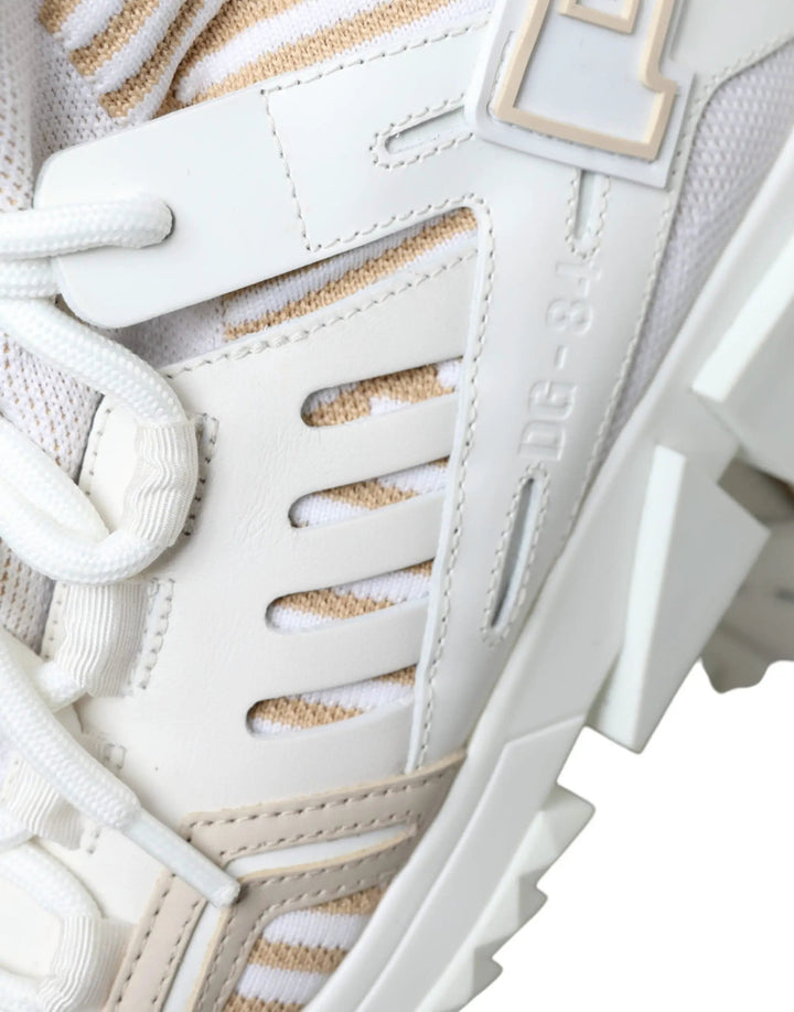Dolce &amp; Gabbana Sample Sale | Dolce &amp; Gabbana White Beige Sorrento Socks Sneakers Shoes - | Designer outlet
