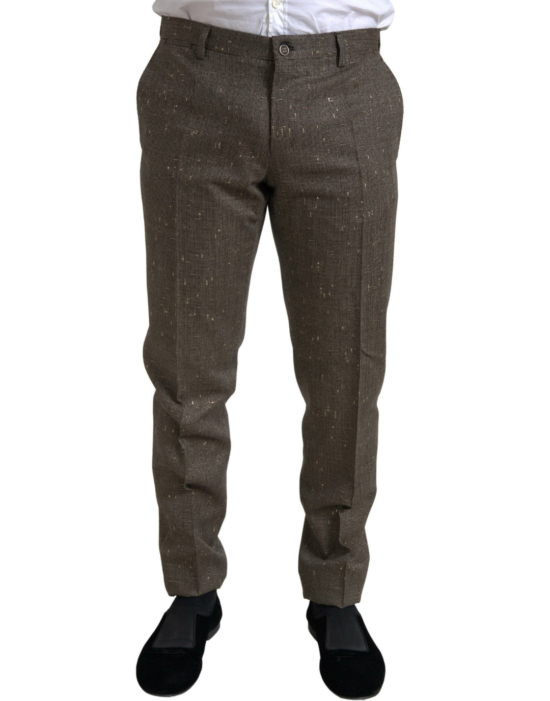 Dolce &amp; Gabbana Brown Wool Dress Skinny Men Trouser Pants by Dolce &amp; Gabbana outlet now on sale