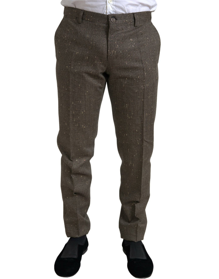 Dolce &amp; Gabbana Brown Wool Dress Skinny Men Trouser Pants by Dolce &amp; Gabbana outlet now on sale