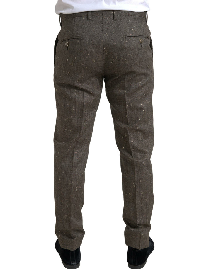 Dolce &amp; Gabbana Brown Wool Dress Skinny Men Trouser Pants by Dolce &amp; Gabbana outlet now on sale