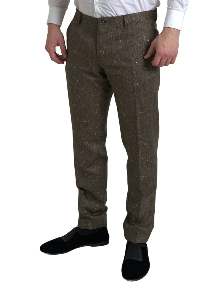 Dolce &amp; Gabbana Brown Wool Dress Skinny Men Trouser Pants by Dolce &amp; Gabbana outlet now on sale