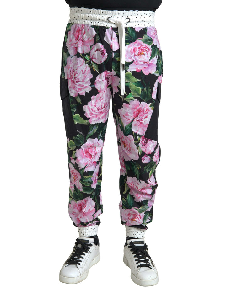Dolce &amp; Gabbana Sample Sale Dolce &amp; Gabbana Multicolor Peony Joggers Cotton Men Pants - | Designer outlet