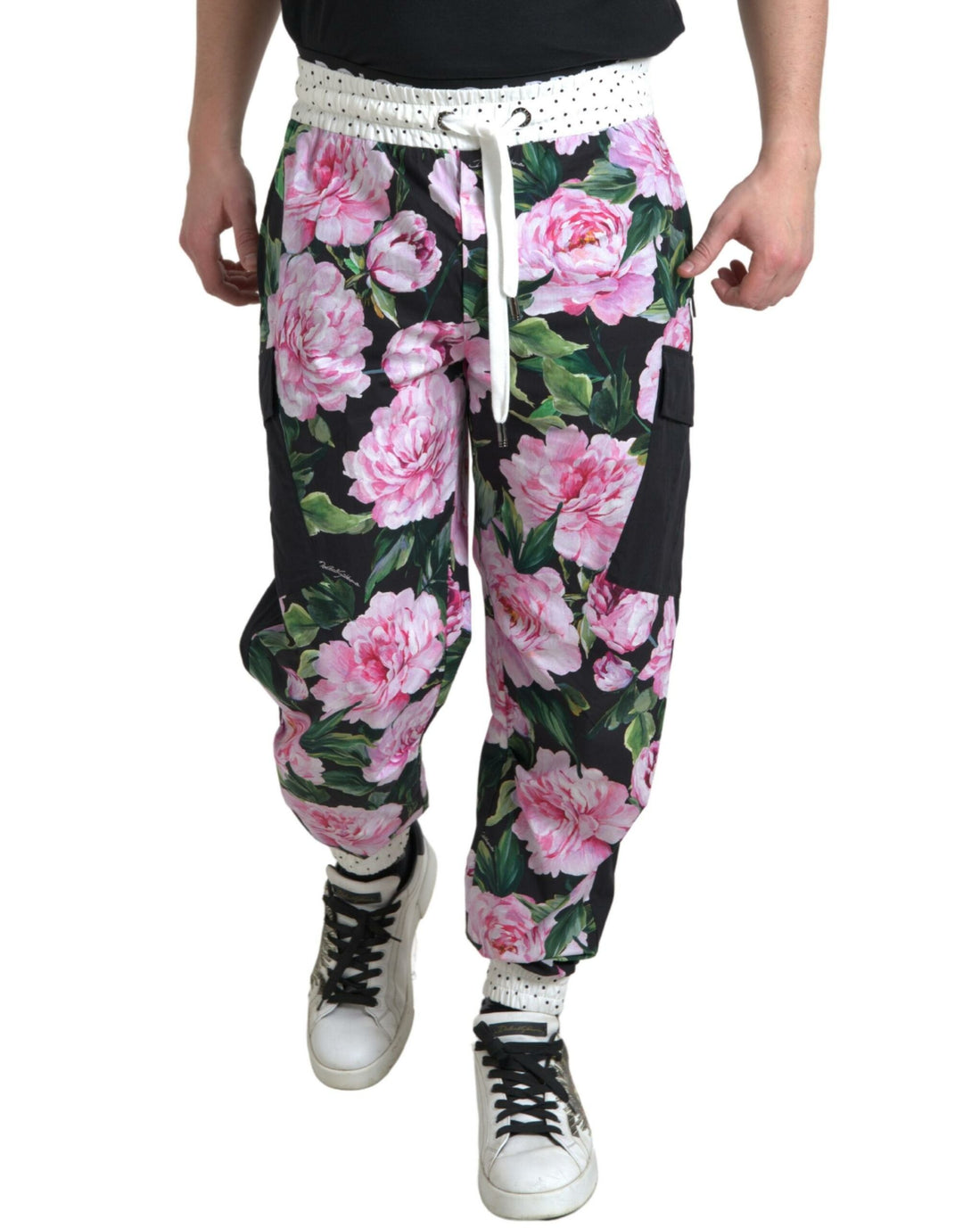 Dolce &amp; Gabbana Sample Sale Dolce &amp; Gabbana Multicolor Peony Joggers Cotton Men Pants - | Designer outlet
