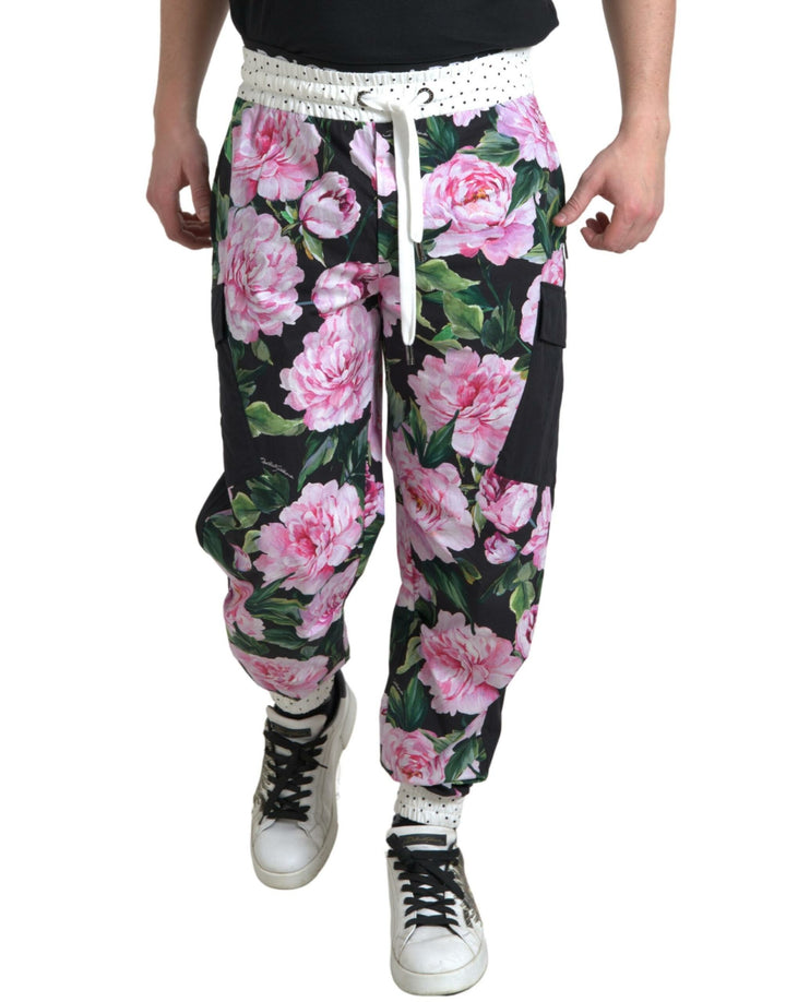 Dolce &amp; Gabbana Sample Sale Dolce &amp; Gabbana Multicolor Peony Joggers Cotton Men Pants - | Designer outlet