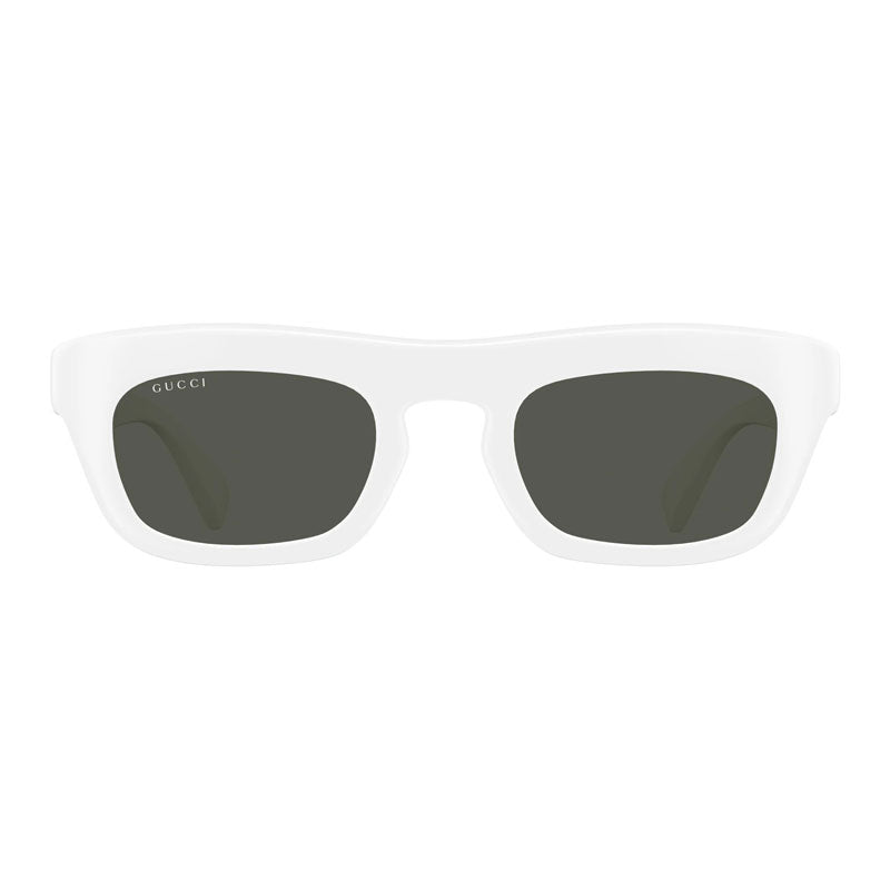 Gucci Sunglasses Square Full Rim, Shiny White Frame and Grey Lens GG1777S004