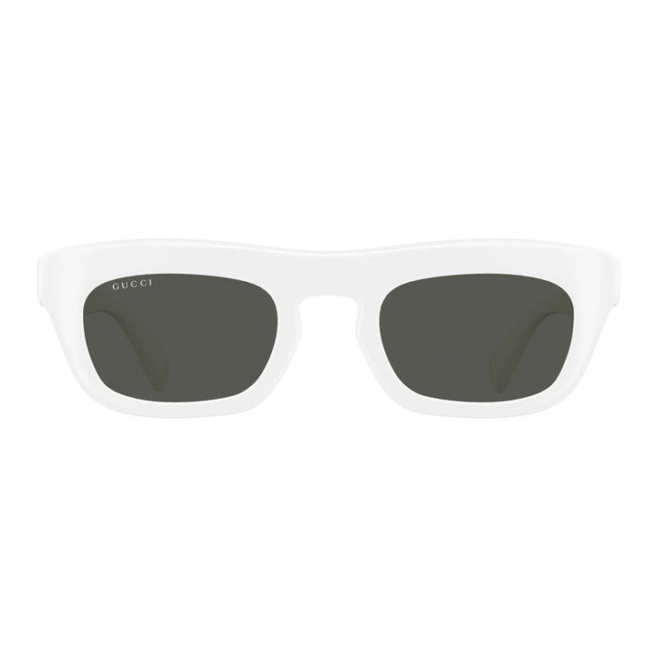 Gucci Sunglasses Square Full Rim, Shiny White Frame and Grey Lens GG1777S004