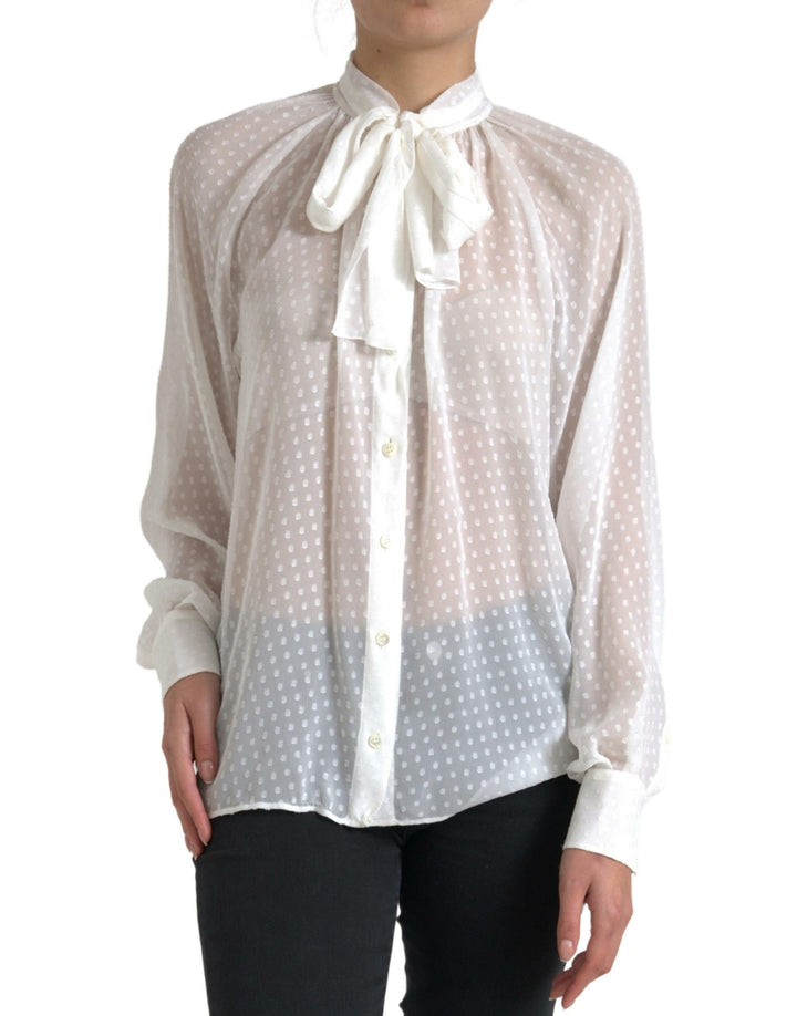 Dolce & Gabbana Elegant Sheer Silk Button-Up Blouse