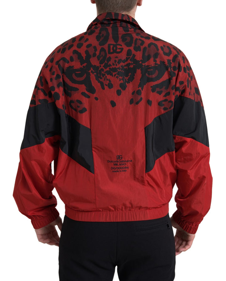 Dolce & Gabbana - Dolce & Gabbana Red Leopard Zip Sweater Jacket - JKT3665 - 50 - Ask Me Wear