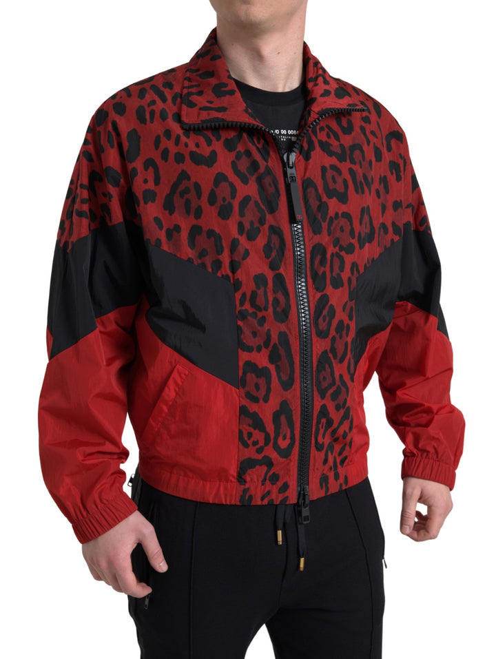 Dolce & Gabbana - Dolce & Gabbana Red Leopard Zip Sweater Jacket - JKT3665 - 50 - Ask Me Wear