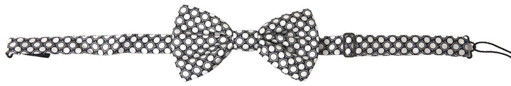 Dolce & Gabbana Elegant Silk Black and White Circle Bow Tie