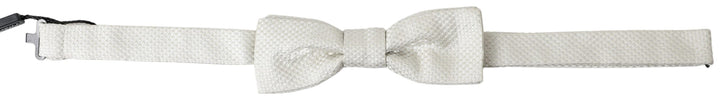 Dolce & Gabbana Elegant Ivory Silk Bow Tie