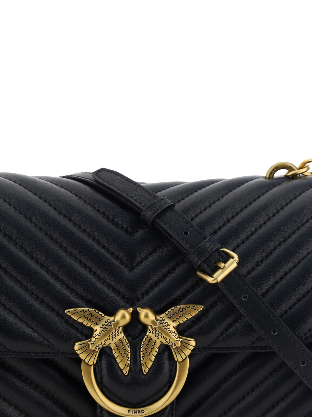 PINKO - PINKO Elegant Black Quilted Leather Shoulder Bag - 8057769086280 - Ask Me Wear