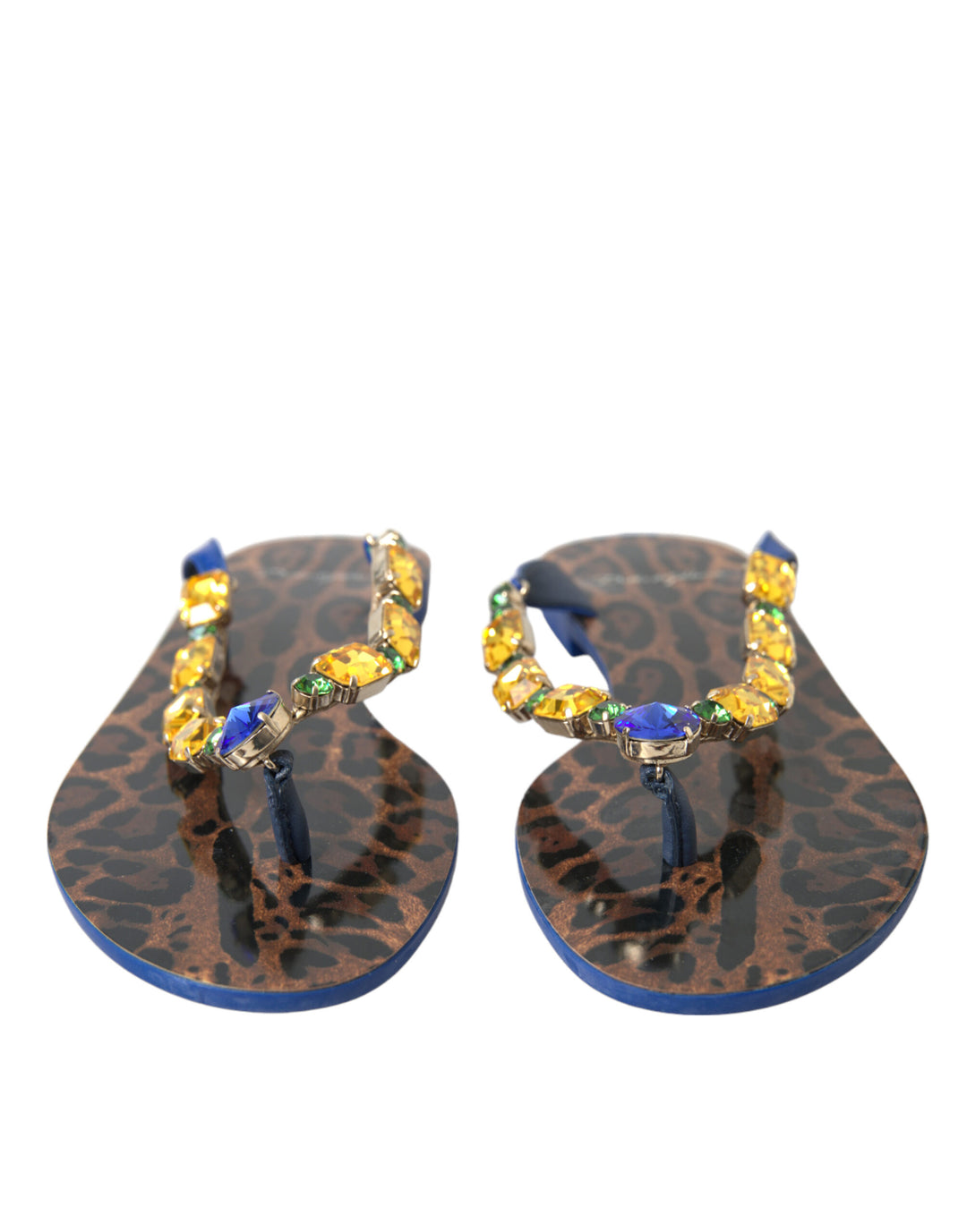 Dolce & Gabbana Elegant Blue Leather Flat Sandals