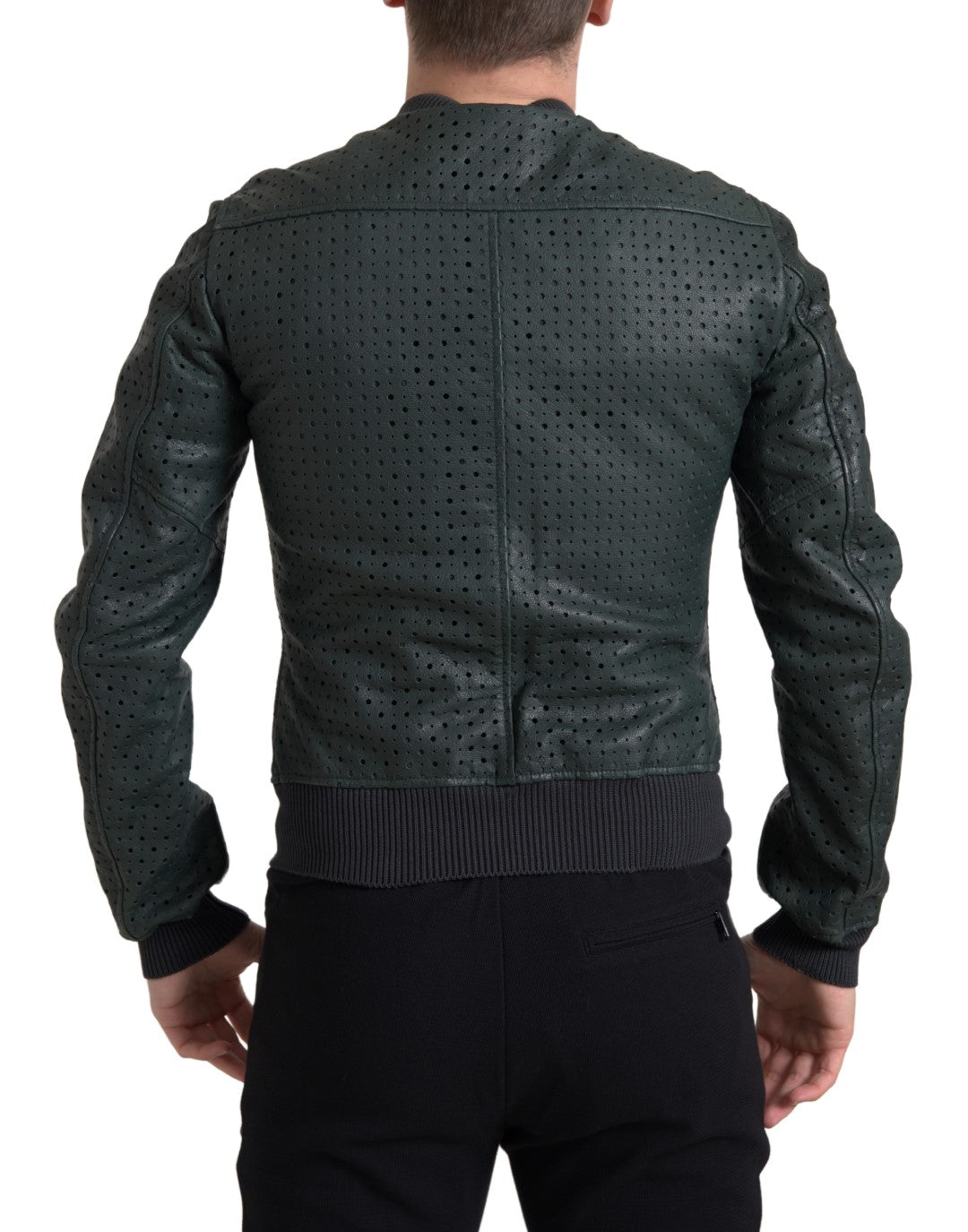 Dolce & Gabbana - Dolce & Gabbana Emerald Green Goatskin Bomber Jacket - JKT3674 - 44 - Ask Me Wear