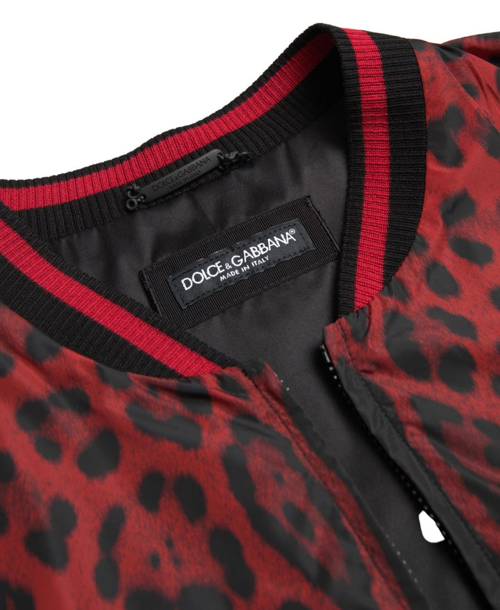 Dolce & Gabbana - Dolce & Gabbana Red Leopard Print Bomber Jacket - JKT3713 - 50 - Ask Me Wear