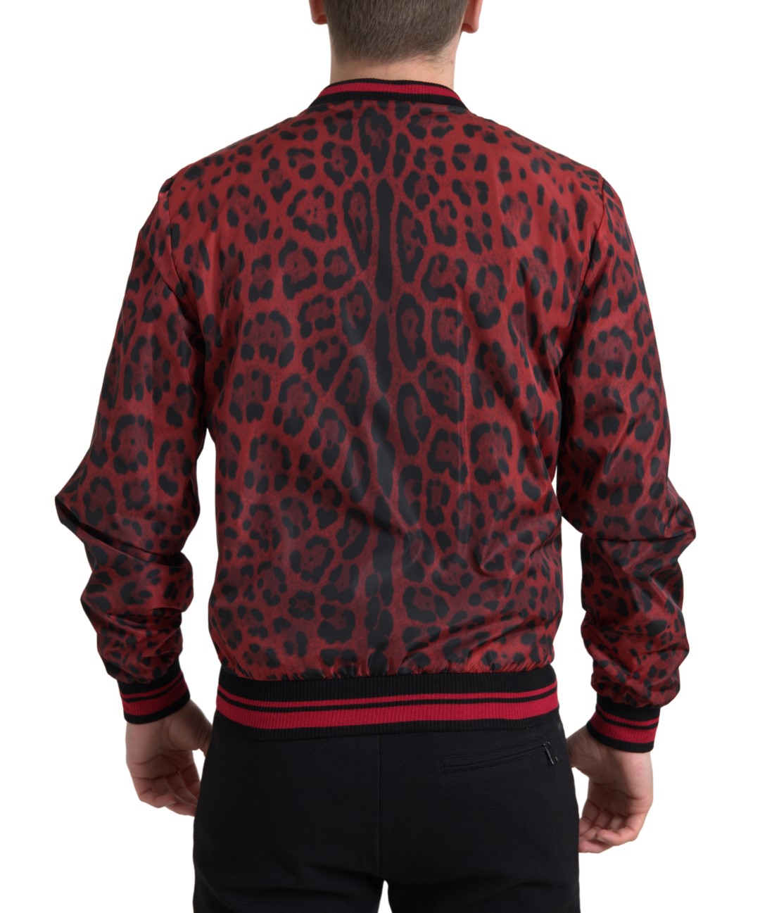 Dolce & Gabbana - Dolce & Gabbana Red Leopard Print Bomber Jacket - JKT3713 - 50 - Ask Me Wear