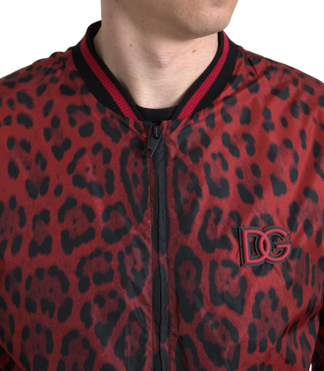 Dolce & Gabbana - Dolce & Gabbana Red Leopard Print Bomber Jacket - JKT3713 - 50 - Ask Me Wear